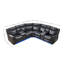 Canapé modulaire inclinable manuel noir avec bande DEL