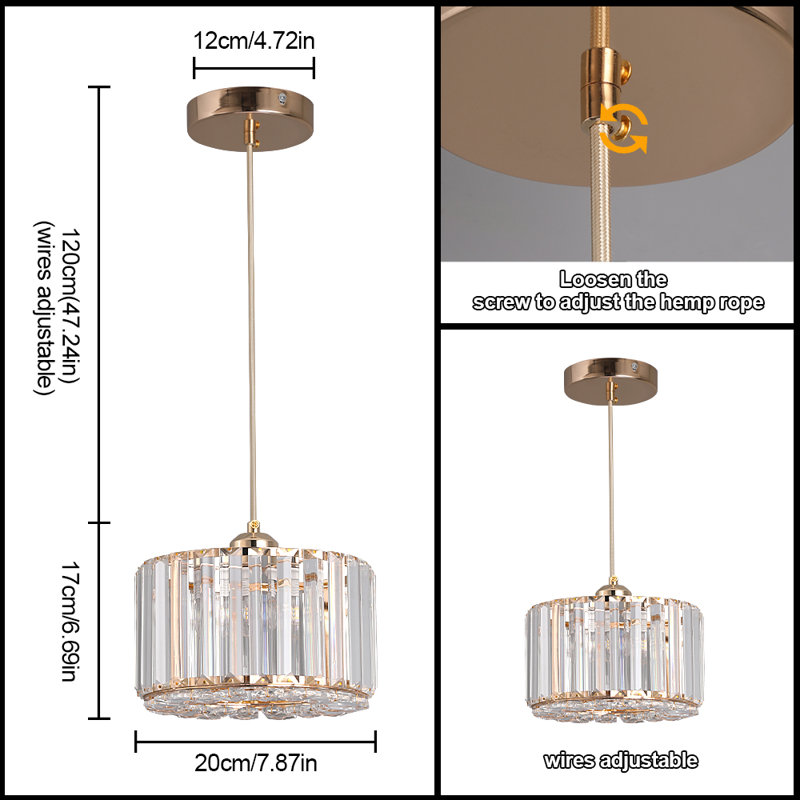 Kumbhar 1 - Light Crystal Pendant, Golden