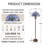 69" Traditional Floor Lamp With Tiffany-Style Baroque Stained Glass Shade