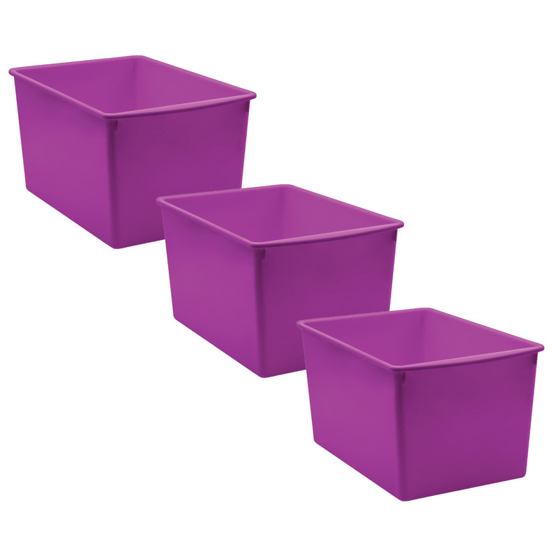 Rebrilliant Plastic Decorative Bin, Purple