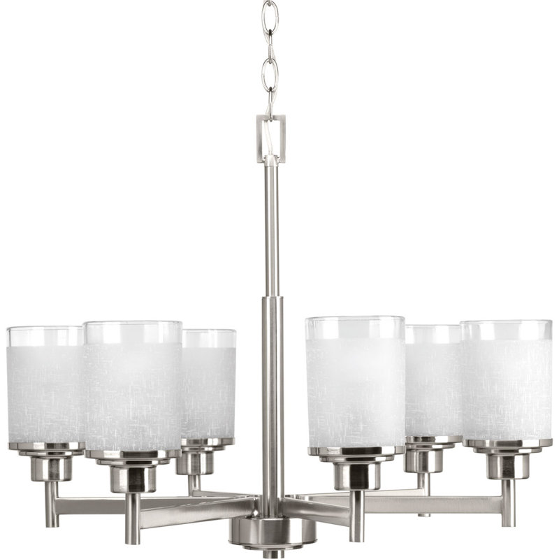 Lustree classique/traditionnel 6 lumières ombrée Nash, Nickel brossé