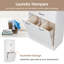 Armoire de salle de bain 65,8 po avec deux paniers à linge, armoire de rangement avec 2 portes et 1 tiroir pour la maison et la salle de bain-1310203206