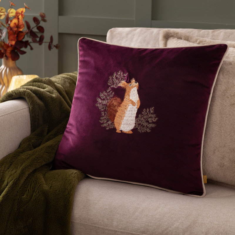 Pineberry Forest Cushion Cover Abstract Purple Square Throw Pillow Cover