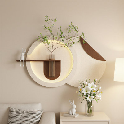 Wall Planter with Light, Adjustable 3-Color LED Sandstone Wall Art Decor