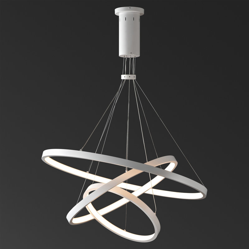 Lustre à 3 niveaux Meranda, Blanc
