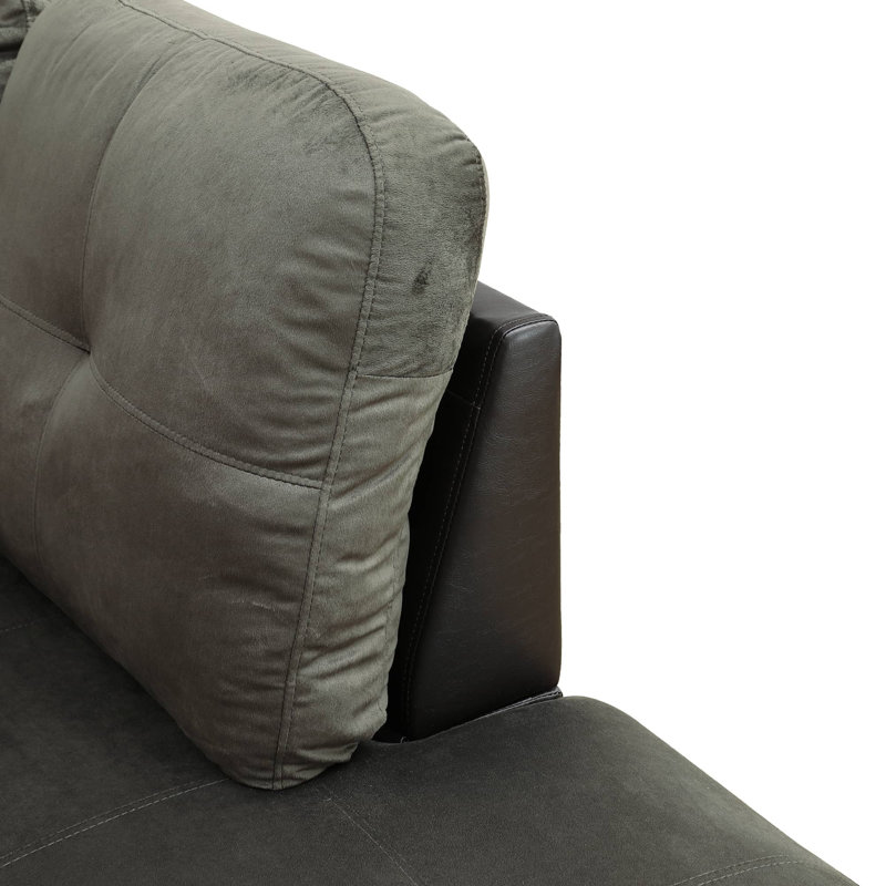 Larelle 103.5" Wide  Sofa & Chaise, Taupe Microfiber/Microsuede, Left Hand Facing