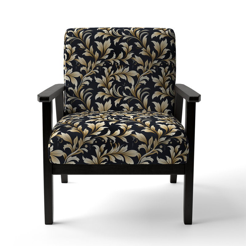 Fauteuil Sleek Damask Harmony - Velours rembourré bohème et éclectique