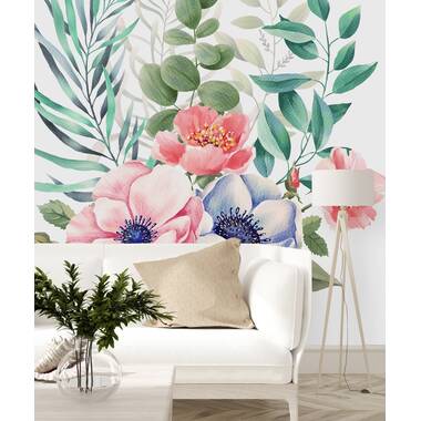 Red Barrel Studio® Flower Arrangement Wallpaper Peel & Stick Floral ...