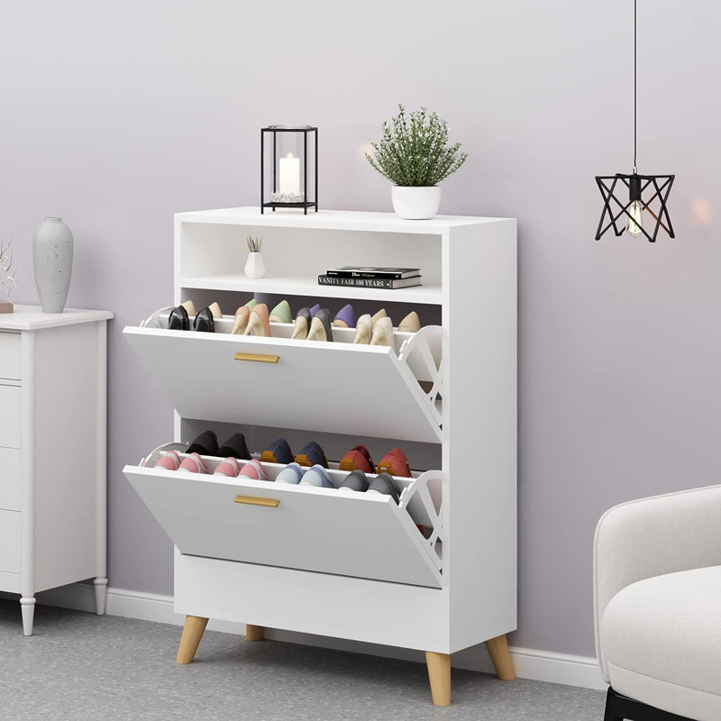 Armoire de rangement pour chaussures 16 paires Esed, Blanc