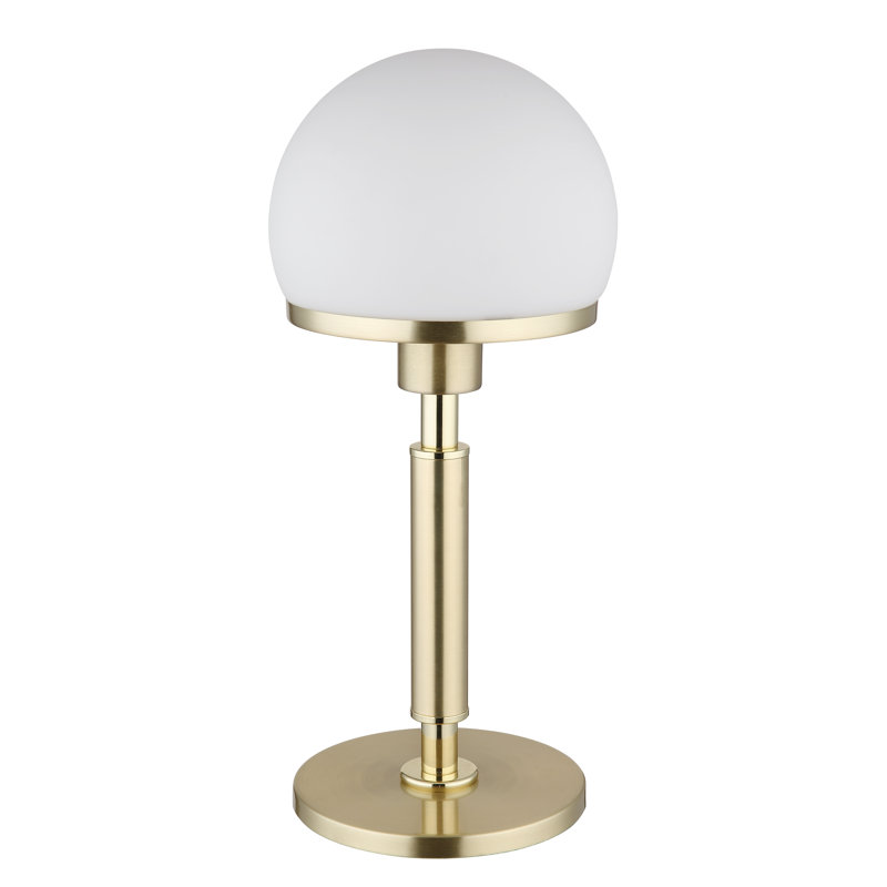Baksi Metal Table Lamp, Gold Base/White Shade