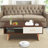 Boho Rectangle Coffee Table with Solid Wood Legs & Sliding Storage Drawer, Modern Living Room or Office Center Table-2106563066