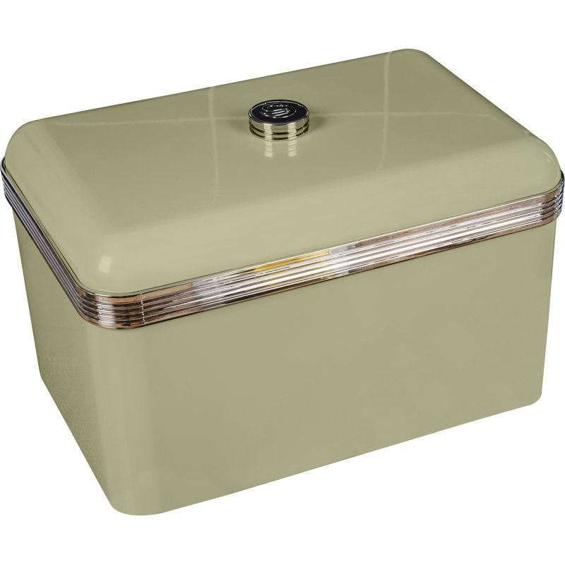 Swan Retro Bread Bin, Metal, 18 Litre,, Green