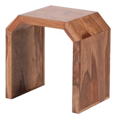 Table d'appoint carrée en bois naturel Suela