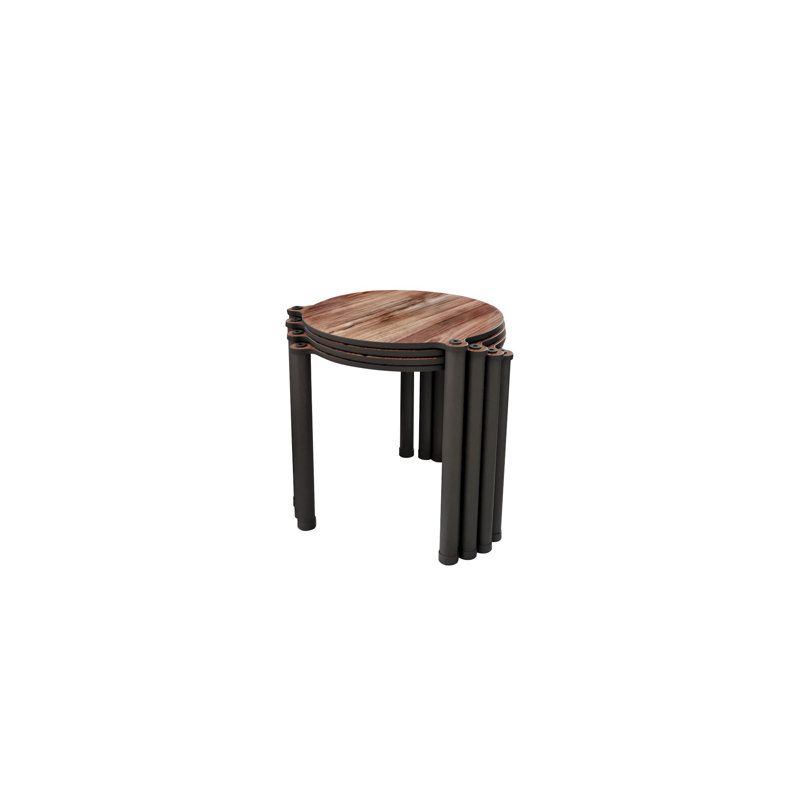 Ensemble de tables gigognes élégantes (4 pièces), 13,4 x 15,7 x 13,4 pouces | 100% panneau de fibres à densité moyenne avec pieds robustes en bois | Conception moderne pour le salon, solution polyvalente et peu encombrante pour la décoration intérieure