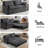 King Size Pull Out Sofa Bed – 74" Convertible Sleeper Sofa Bed with USB Ports, Corduroy/Chenille Fabric Loveseat Chaise Lounge-747086826-755457117