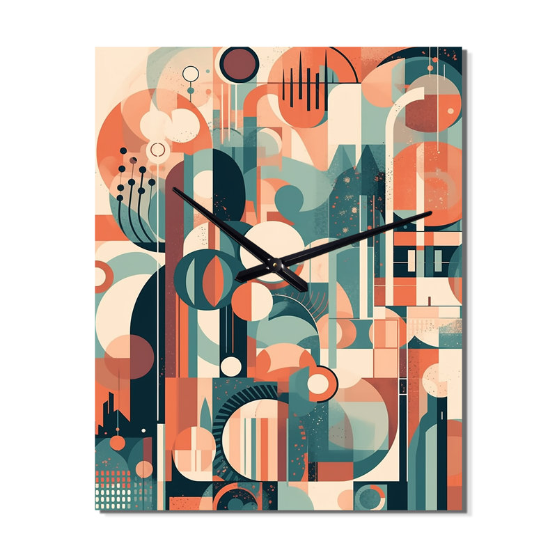 Jakaylin - Très grandes horloges murales modernes Mid-Century, H 32 po x l 24 po