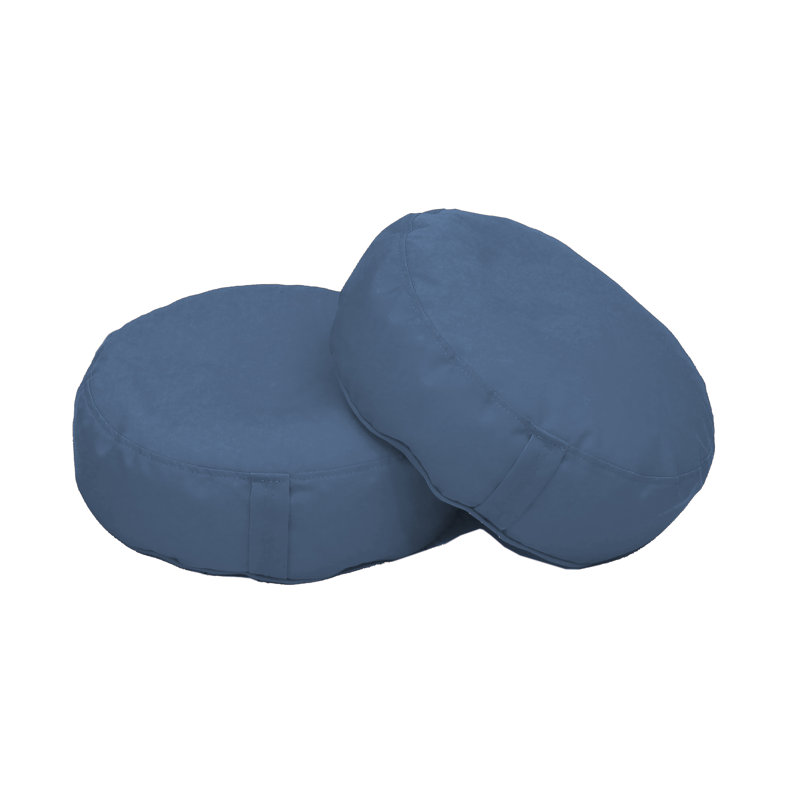 Coussin à billes rond 16 po Element, Bleu denim