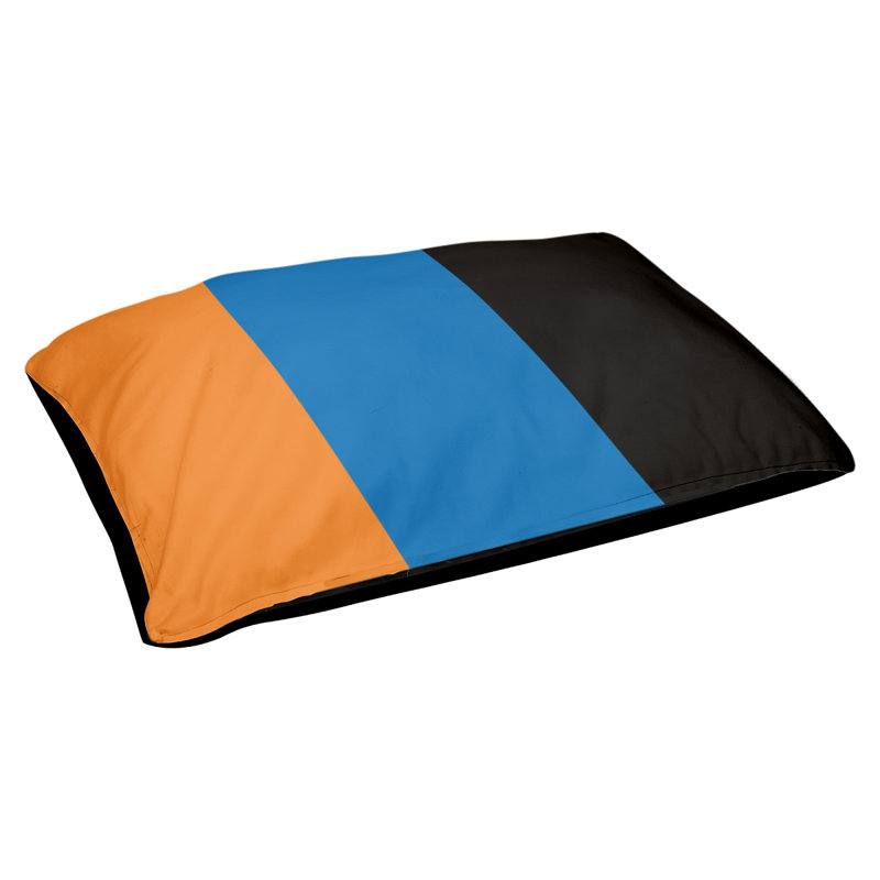 Coussin d'extérieur New York, Orange, bleu et noir, Grand (l 40 po x P 30 po x H 14 po)