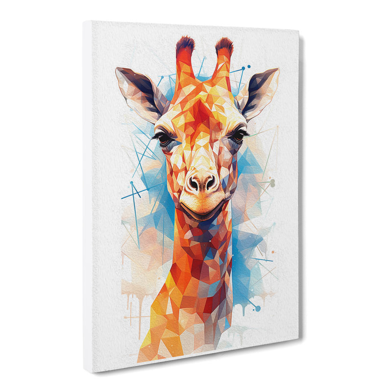 Giraffe Geometric - No Frame Print, 76cm H x 50cm W x 3cm D