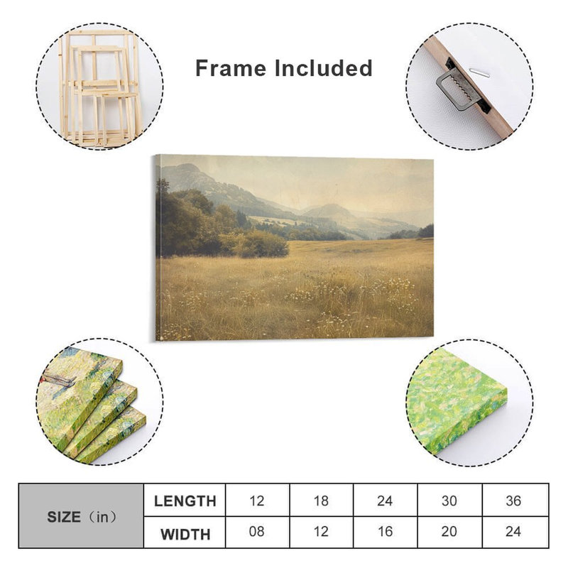 Art mural sur toile 8 "x 12" avec cadre en bois, prêt à être accroché, 8 x 12 pouces