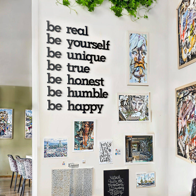 Art mural en métal - Décoration murale en métal inspirante - Bureau à domicile et décoration de salon