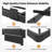 Kathrene Floating Metal Bed Frame with LED Lights and Charging Station, Open-Frame, Underbed Storage Space No Box Spring-1870870041