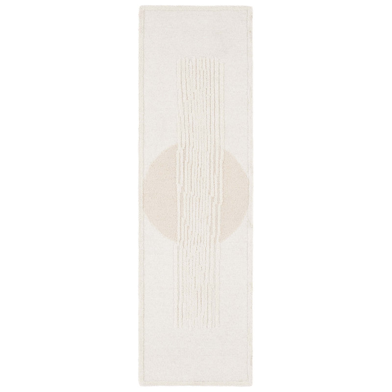 Vanceboro Rodeo Drive Hand Tufted Wool/Cotton Abstract Rug in Beige/Ivory, Runner 2'3" x 8'