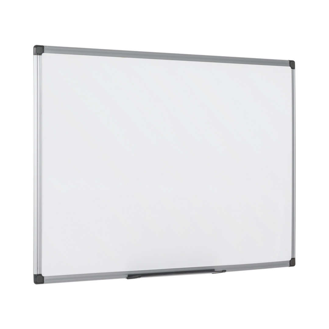 Bi-Office Nicht-magnetisches Doppelseitiges Whiteboard mit grauem Plastikrahmen 120x90cm