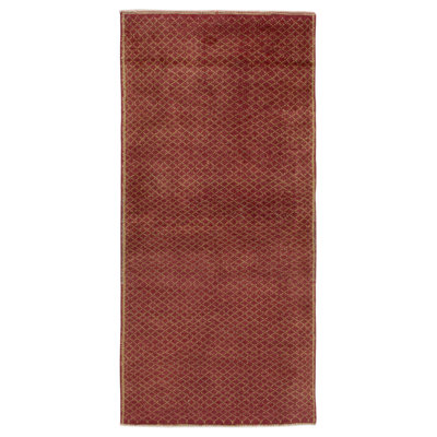 One-of-a-Kind 2'5'' X 5'2" 1960s Runner Wool Area Rug in Red