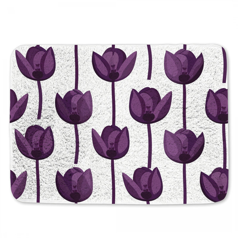 Tapis de bain Tulipes, L 24 po