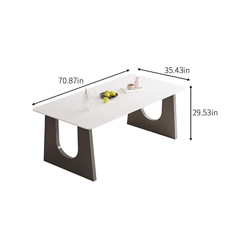 Table de salle à manger Bugarin, L 70,87 po x l 35,43 po, Blanc