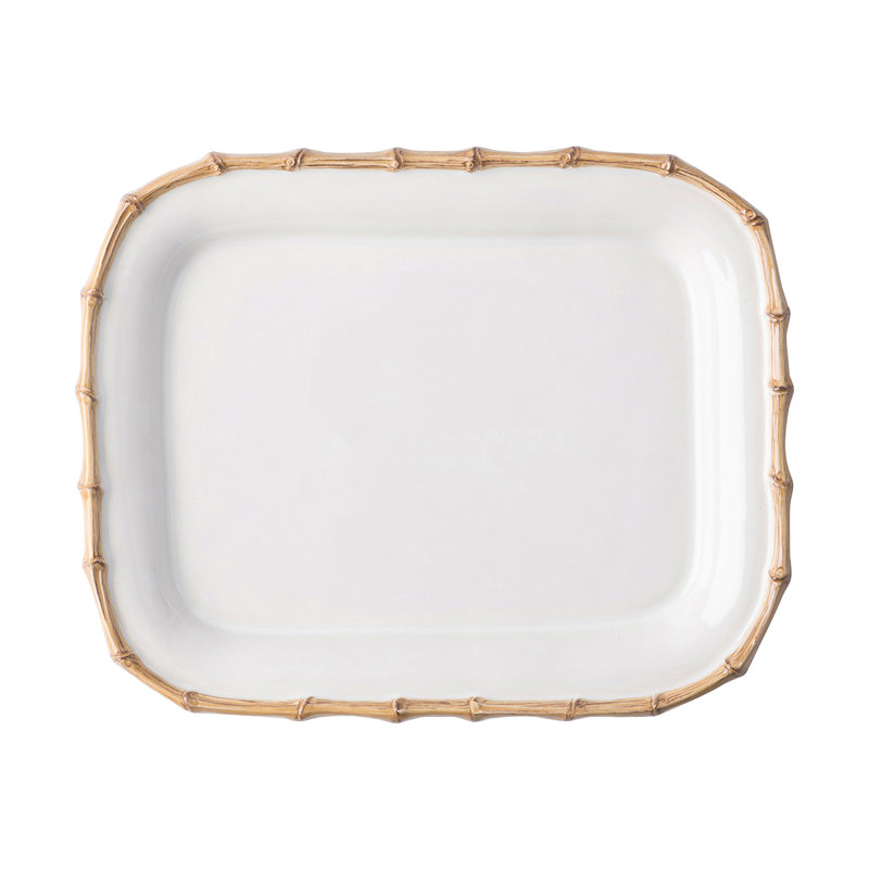 Bamboo 12" Platter - White/Natural