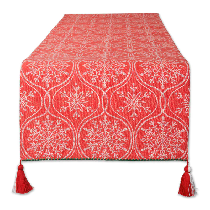 Andora Geometric 100% Cotton Christmas Table Runner, 72" x 14"