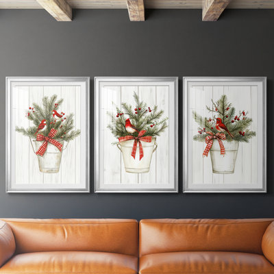 Christmas Holiday Art LXXIV  -Custom Framed  Premium Print W Matt - 3 Pieces
