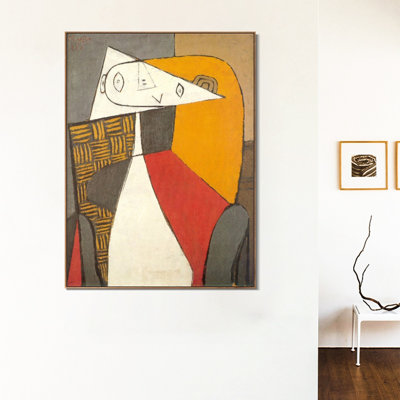 Reproduction giclée sur toile encadrée, "Femme assise [figure] par Pablo Picasso Wall Art