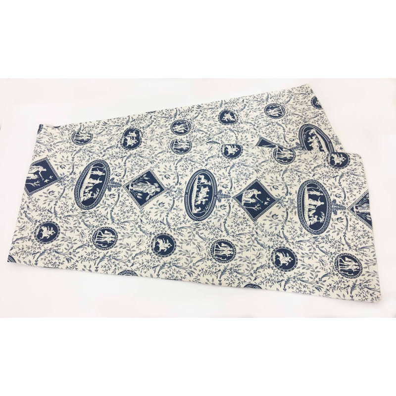 Blue Persian Toile Tabel Runner, Blue