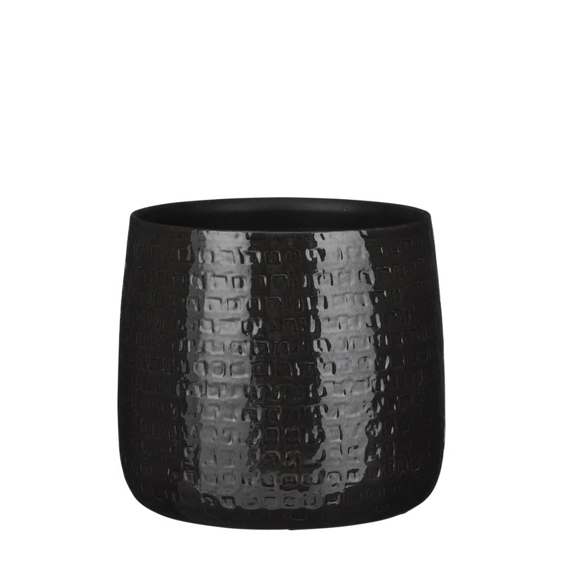 Kristine Ceramic Pot Planter, Black, 23cm H x 28cm W x 28cm D