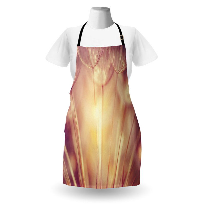 Tablier East Urban Home ivoire unisexe, pétales de pissenlit printemps, taille adulte, corail pêche