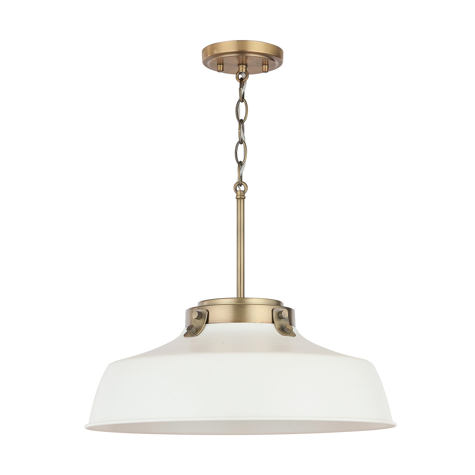 Luzon Single Light Metal Dimmable Pendant, Matte White