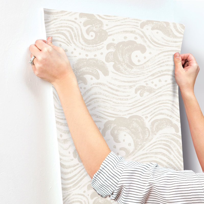 Swell Ocean Wave Wallpaper, Beige 