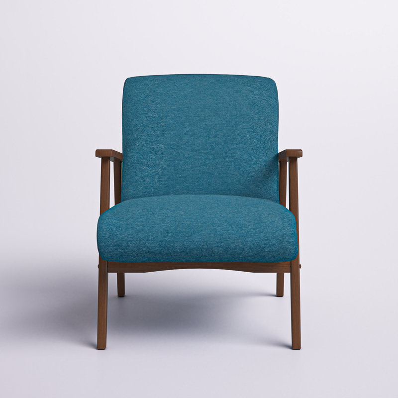 Gilene Fabric Accent Chair with Beechwood Legs, Blue