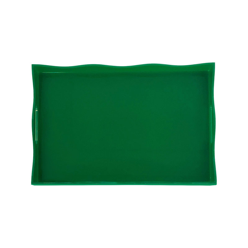 Spangle Scalloped Tray Green, Green