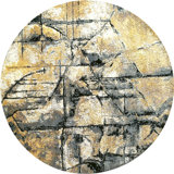 Abstract Area Rug in Gold