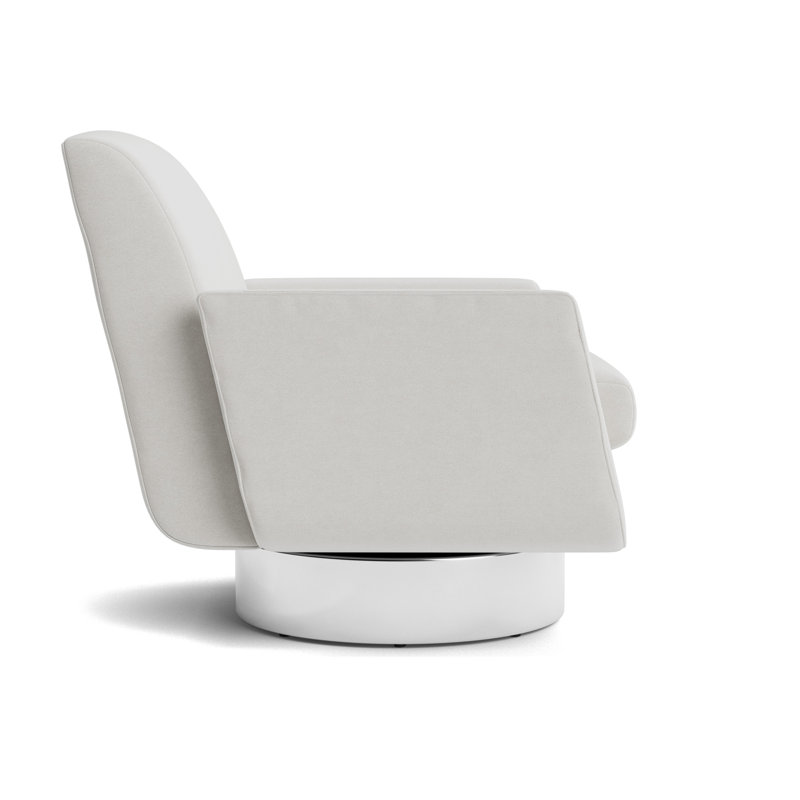Supernova Full Swivel Chair, Performance Velvet - Silver, Polished Stainless Steel