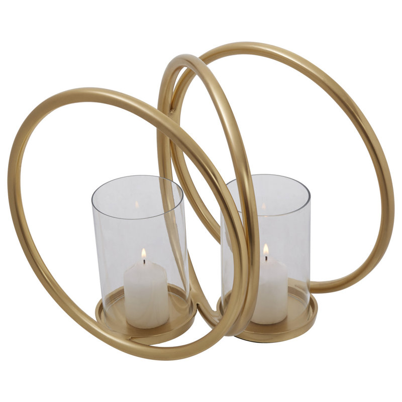 Aura Glass Tabletop Hurricane, 23cm H x 32cm W x 23cm D