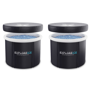 Ensemble de 2 baignoires plongeantes Explore Ice Bath Pro Max XL, noir / blanc (Ensemble de 2)