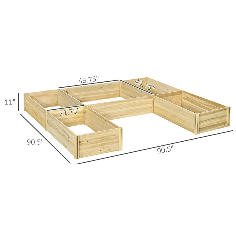 Lit de jardin surélevé en bois 7 pi x 7 pi Benen