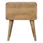 Table de chevet courbée en bois massif, 2 tiroirs, chêne-brun clair, brun clair