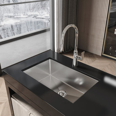 Stainless Steel Kitchen Sink, 30″x19″ Drop In Single Bowl, Undermount Handmade Sink in Brushed Nickel, with US Standard Drain and Hook
