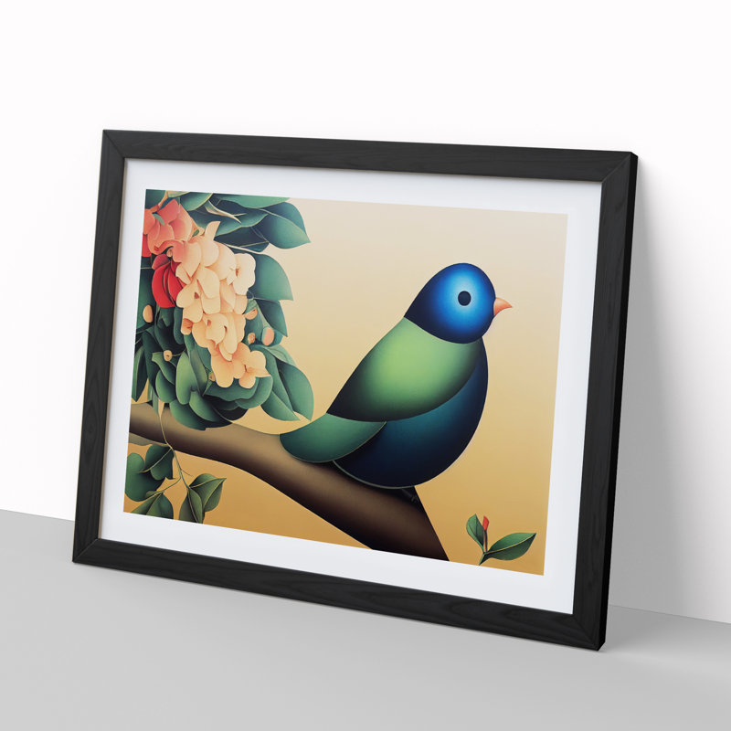 Epic Bird - Single Picture Frame Print, Black, 46cm H x 64cm W x 2cm D